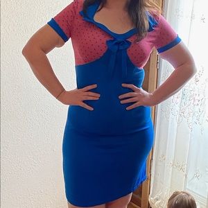 Lindy Bop-Blue and pink-worn once